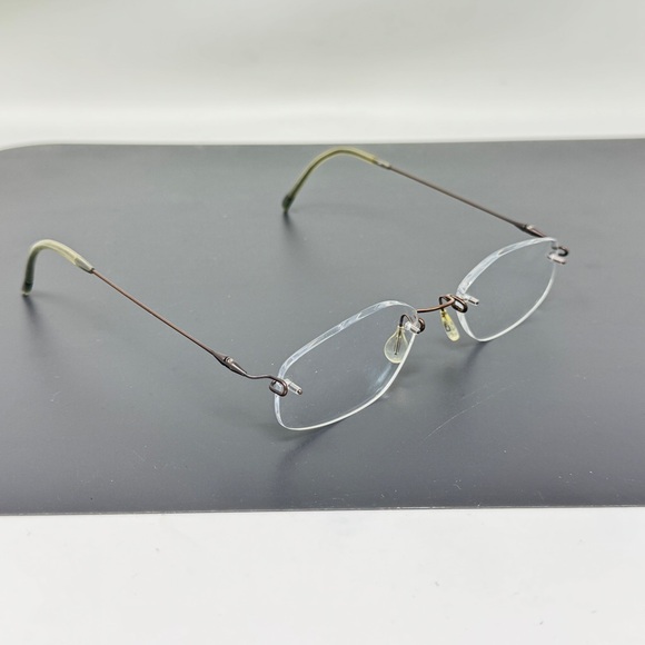 KAZUO KAWASAKI Eyeglasses Brown Rimless Frames Bridge [] 20 Temple 140